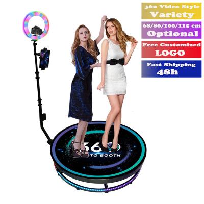 China Wedding Festivals & Business Services 360 Selfie Photobooth Magic Mirror Photo Booth 360 Automatic Slow Rotating Photo Booth With Ring Light for sale