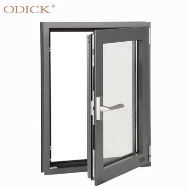 China Cheap Folding Aluminum Screen Black Color Casement Windows Top Strength Design Aluminum Casement Window With Nylon Mesh for sale