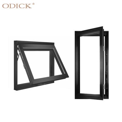 China Folding Black Color Screen Awning Window Bathroom Awning Super Good Insulated Pop-up Window With German Handle for sale