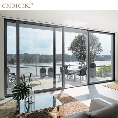 China Simple Modern Sliding Door Aluminum Commercial View Large Glass Sliding Glass Doors for sale