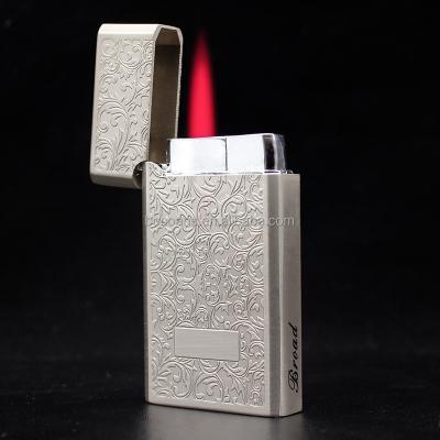 China Wholesale Inflatable Cigarette Lighter Brown Retro Relief Craft Windproof Lighter CLASSIC Creative Metal Inflatable Lighter for sale