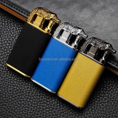 China Outdoor Metal Double Fire Hb872 Cigarette Lighter Direct Injection Practical Creative Open Switchable Fire Personality Set Wholesale for sale