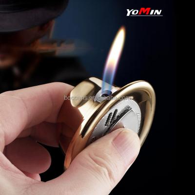 China Ym109 Mini Bare Flame Lighter Cowboy Hat Shape Inflatable CLASSIC Creative Electroplating Lighter Wholesale for sale