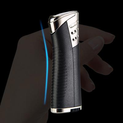 China CLASSIC Inflatable Windproof Inflatable Cigarette Lighter Direct Gas Flame Lighter Visible Metal Lighter for sale