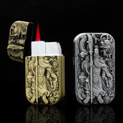 China CLASSIC Creative Inflatable Metal Flame Cigarette Lighter Red Windproof Personalized Lighter for sale