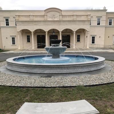 China European Marble Fountain China Customized Modern Design Granite Walkway Water Fountain Gray Outdoor Granite Fountain for sale