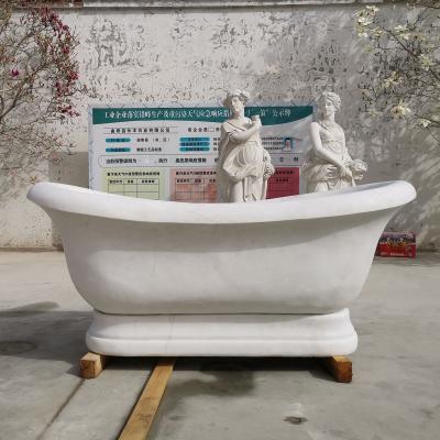 China Customized Interesting White Marble Bathtub Modern Home Marble Bathroom Bathtub High End Solid Stone Bathtub for sale