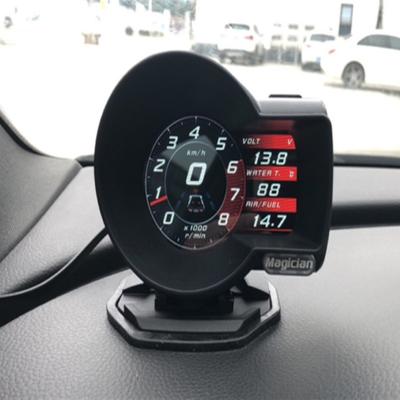 China Water Temperature Wizard Gauge OBD2 F835 Warning Head Up Display Car Digital Boost Gauge Voltage Speed ​​Meter Water Temperature Alarm for sale