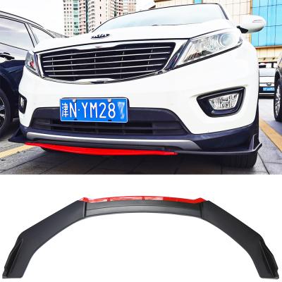 China Factory supply new auto parts, universal front bumper lip, black 4 pieces red front spoiler lip, suitable for every car all models for sale