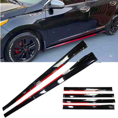 China Universal ABS Car Side Skirt Rocker Splitter Splitter Wing Bumper Lip Bumper Black Look Side Edges 2.4 Meters for sale