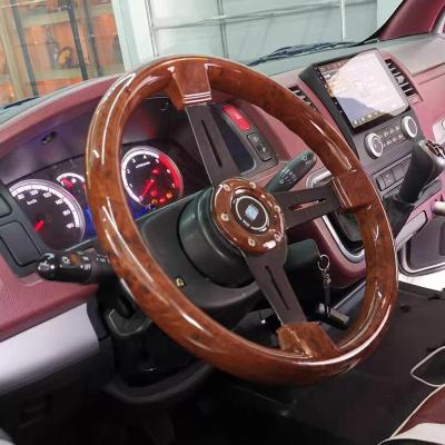 China 14inch 350MM Brown Classic Sports Car Steering Wheel ABS Mahogany Material Universal Racing Steering Wheel for sale