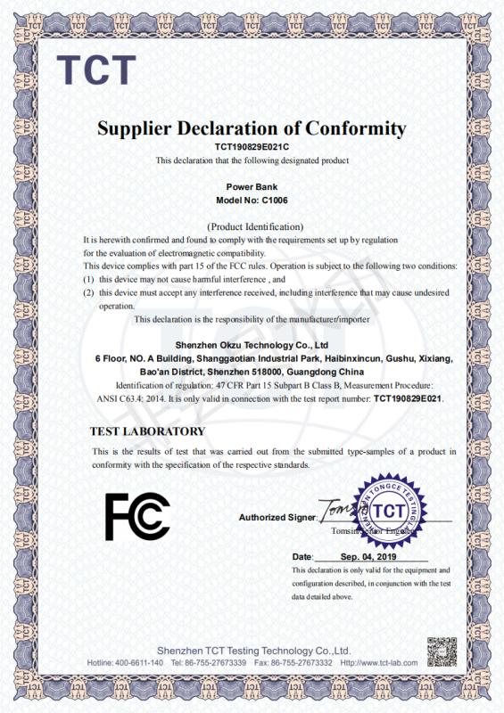 FCC - Shenzhen Okzu Technology Co., Ltd.