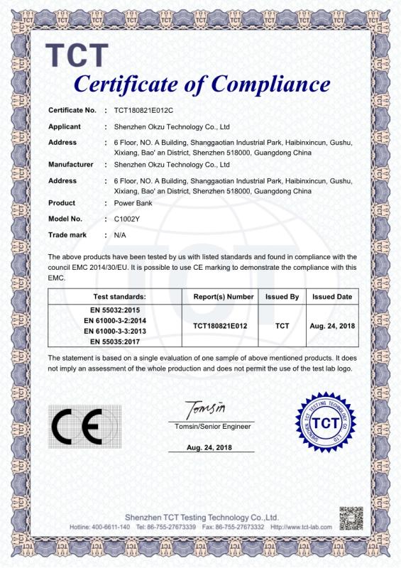 CE - Shenzhen Okzu Technology Co., Ltd.