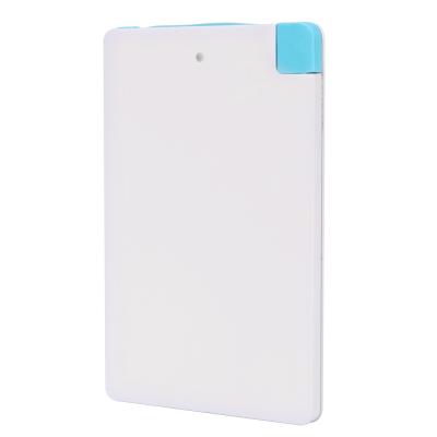 China Customizable Ultra Thin Logo Power Bank Element Wire Credit Card Power Bank 2500mah for sale