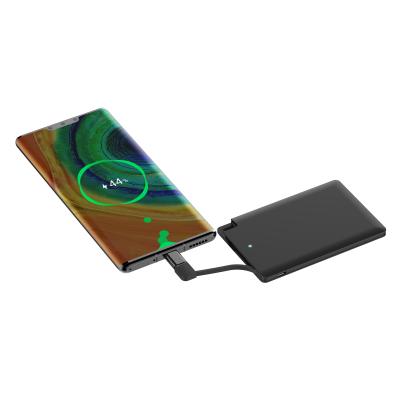 China LED Display The Hottest Wallet Credit Card Power Bank 2500mAh With Built-in Micro USB Cable for sale