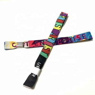 China Fabric Guangzhou Festival Woven Wristband Fabric Wristband For Event for sale