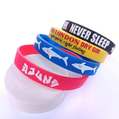 China Business Gift New Style Debossed Filled Custom Color Wristband Printed Silicon Rubber Wristband for sale