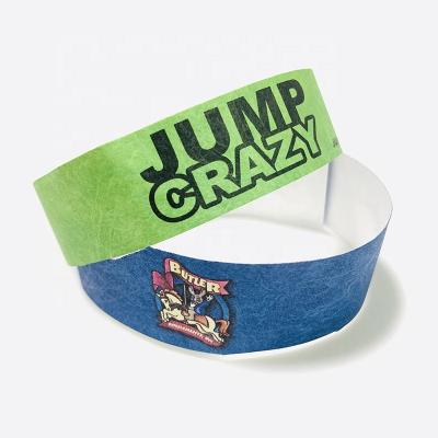 China Custom Disposable Tyvek One Time Wear Party Event Waterproof Paper Wristbands Wristbands Disposable Wristbands With Logo for sale