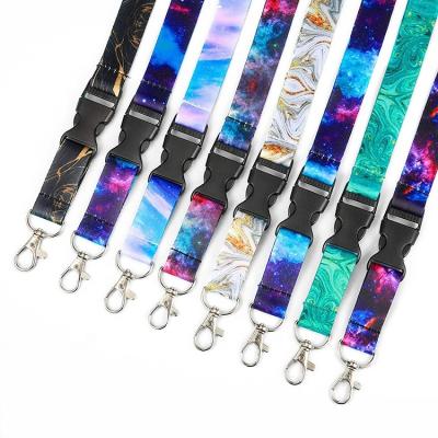 China High Quality Custom Polyester Flag Lanyards Key Chain Dye Sublimation Printed Lanyard Card Holder for sale