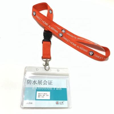 China Lanyard Fashion Lanyard Custom With Screen Printing Logo For Id Card Holder Polyester Meeting Polyester for sale