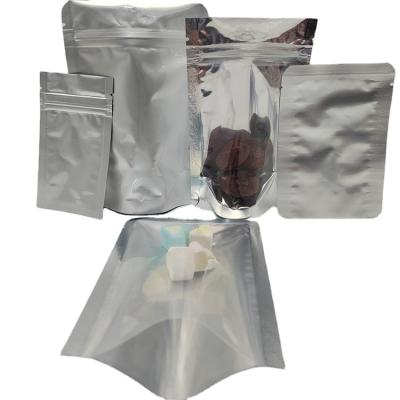 China Recyclable Gallon Stand Up Storage Ziplock Food Packaging Aluminum Foil Pure Silver Mylar Zipper Resealable Doypack Bags Pouches for sale