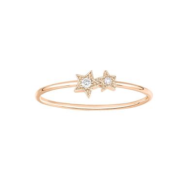 China Factory Wholesale Cheap Tiny Double Star Rings TRENDY Gold Plated 925 Silver Delicate Rings For Women Fashion Accessories Jewelry for sale