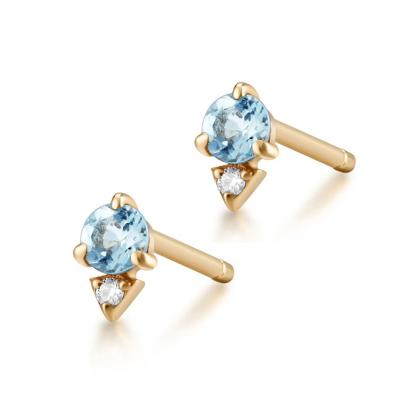 China CLASSIC New Arrival 18K Gold Plated 925 Sterling Silver Mini Cubic Zirconia Stud Earring for sale