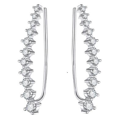 China CLASSIC Hot Sale 7 Crystals Ear Slap Climber S925 Sterling Silver Hypoallergenic Women Circle Earrings for sale