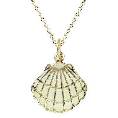 China Enamel Pendant Shell Pendant Necklace 18 Inch 14k 18k Gold Plated 925 Sterling Silver Manufacturer Fashion Luxury Jewelry Wholesale for sale