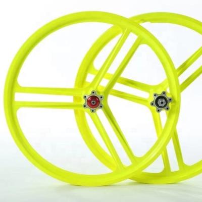 China Magnesium Alloy Bicycle Wheel Rim 20 Inch Folding Bike Rim Tricycle Bike Wheelset Bicycle Tricycle Wheel Integrated 3 Spoke for sale