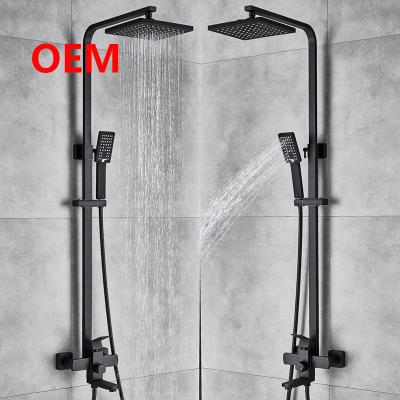 China Wall Mounted  Shower Faucet Set With Slide Bar Hot Cold  Shower Set for sale