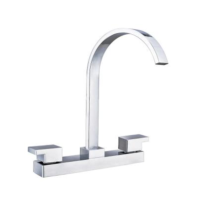 China 8 Inch Double Handle Kitchen Faucet Deck Mounted Kitchen Sink Tap for sale