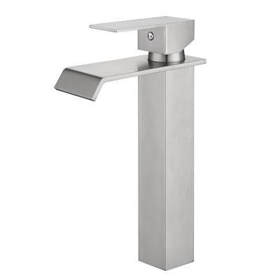 China Stainless Steel Bathroom Basin Faucet Nickel Metered Top Brushed Basin Faucet for sale