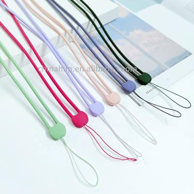 China Promotional Soft Polyester Silicone Phone Arming Cord Neck Strap Lanyard for sale