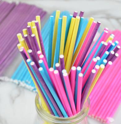 China Recycled Materials Good Quality Food Grade Colored Paper Stick For Dessert for sale