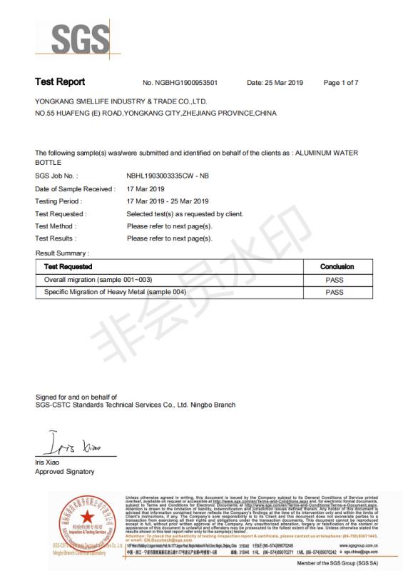 CE - Yongkang Smellife Industry & Trade Co., Ltd.