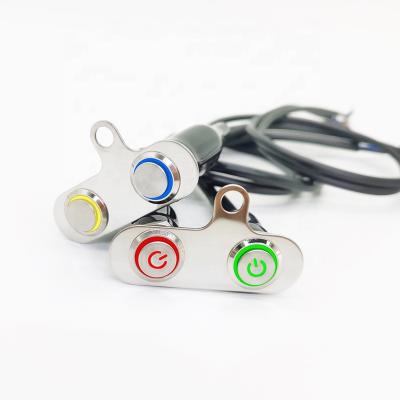 China Made from 304 Stainless Steel 2022 Stainless Steel Motorcycle LED Switch Button Handlebar ON-OFF Adjustable Color Changing Switches for sale