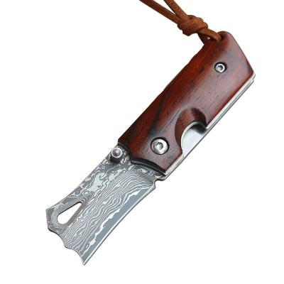 China Non-variable Damascus steel with core layer mini folding knife pocket knife for sale