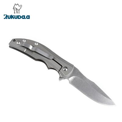 China Folding Titanium Combat Ball Bearing CNC Camping Knife D2 Handle Tactical Military Knives for sale