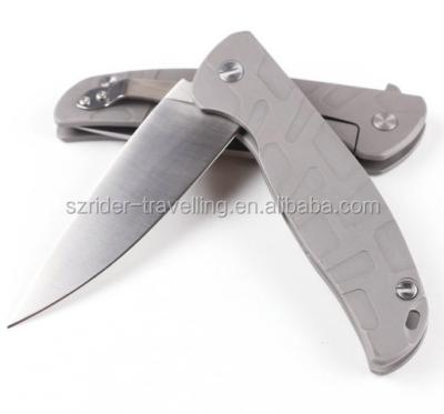 China Hunting Knife OEM All 440C Titanium Stainless Steel Folding Custom Pocket Knife for sale