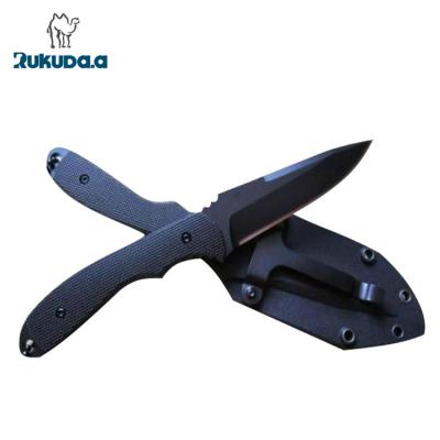 China Camping knife OEM straight fixed blades knives kydex small sheath knife with collar for sale