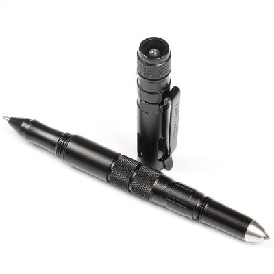 China Writing pen + self-defense + lighting multifunctional aviation self-defense aluminum outdoor tactical pen broken glass with flashlight for sale