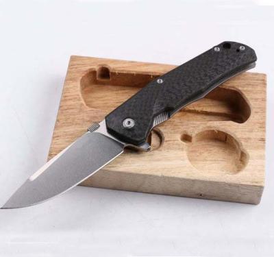 China OEM Non-variable Positive Carbon Fiber Titanize Best Alloy Pocket Knife Outdoor Folding Camping D2 Knife for sale