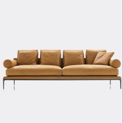 China Removable Cover Leisure Sofa For Living Room Living Room Sofa Italian Minimalism Design With Pine Wood Frame And Genuine Leather for sale