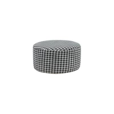 China Simple Modern Circular Houndstooth Pedal Shoe Stool Living Room Furniture Modern Sofa Pedal Sofa Stool Pedal for sale