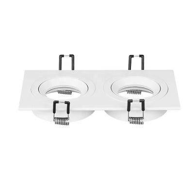 China Contemporary anti-glare twin head square downlight MR16 lamp frame for sale