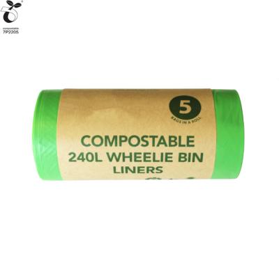 China 100% Compostable NO 30 40 PLASTIC 45 Gallon Bag Liner Trash Bags Compostable Bags On Roll 240L 100% Biodegradable Compost Bags Shenzhen for sale