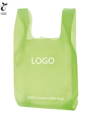 China 100% Compostable Plastic Die Cut Plastic Vegetable Reinforced Vegetable Reinforced Corn Starch Fiber Fiber Shopping Bag Bags Cheap Biodegradable for sale