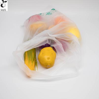 China 2020 Biodegradable PLA food bags eco 100% compostable packaging green to go plastic non plastic bags carry bag for fruits and vegetables for sale