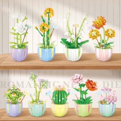 China DIY TOY Succulent Plants Building Block Flower Plant Girlfriend WLtoys Weile Botanical Valentine's Day Gift Decoration for sale